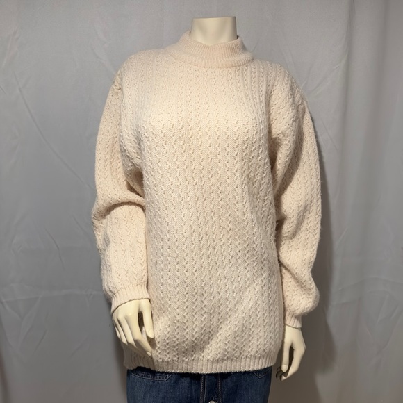 Vintage Ivory Alpaca Blend Sweater Oversized Chunky Sweater Made in Ital…
